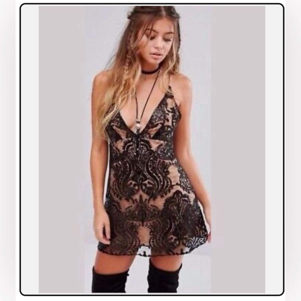 Free People Night Shimmers Mini Dress Sequin